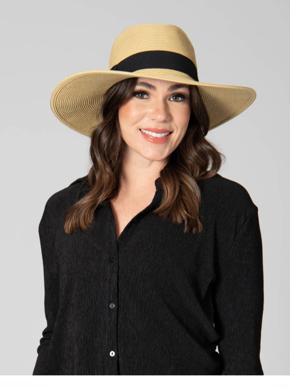 San Diego Hat Company Natural Straw Sun Hat with Black Band